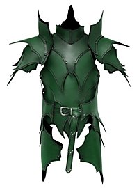 Armure d'elfe noir avec tassettes en cuir vert