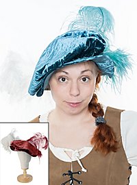 Béret en velours clair orné de deux plumes d’autruche - Artiste