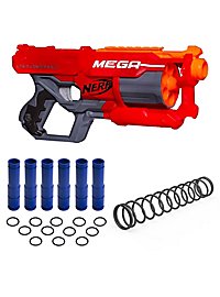 NERF MEGA CycloneShock, including Blasterparts Tuning Pack with Tuning Spring, Caliber Converter, and Darts