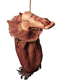 Bloody Foot in a Sack Halloween Decoration