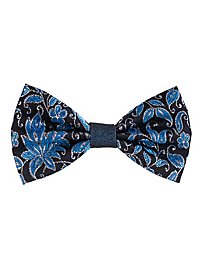 Brocade bow tie in blue-black with floral pattern – Mad Hatter