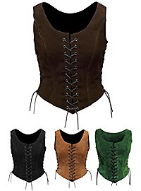 Bustier à lacets en daim