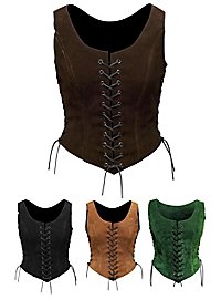 Bustier à lacets en daim