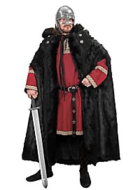 Cape viking avec capuche en fourrure - Ragnar, noir 