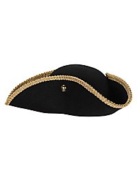 Cappello a tricorno con finiture dorate