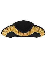 Cappello pirata a tricorno nero