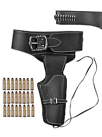 Ceinture revolver Premium avec cartouches déco noir