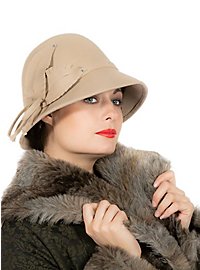 Chapeau cloche années 20 beige