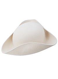 Chapeau tricorne brut en laine – crème ourlé, non orné
