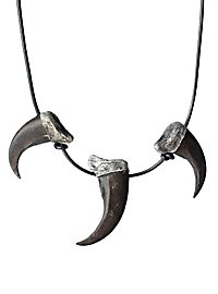 Collier avec 3 griffes de loup (impression 3D peinte)