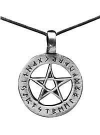 Collier pentagramme avec runes