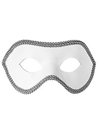 Colombina con Passamaneria bianco-argento Venezianische Ledermaske
