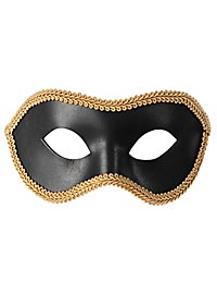 Colombina con Passamaneria nero-oro Venezianische Ledermaske