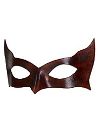 Masque vénitien en cuir Colombina Incognito marron