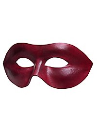 Masque vénitien en cuir Colombina Liscia rouge