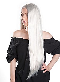 Perruque cheveux longs blond blanc