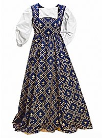 Mittelalter Kleid - Fleur de Lis, blau