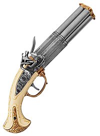 Four-barrel flintlock pistol deco gun