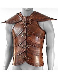 Armure en cuir avec épaules - Harnais elfique, brun
