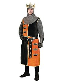 Geviertelter Waffenrock orange-schwarz mit Kronensymbolik - Arthur Pendragon