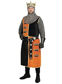 Geviertelter Waffenrock orange-schwarz mit Kronensymbolik - Arthur Pendragon