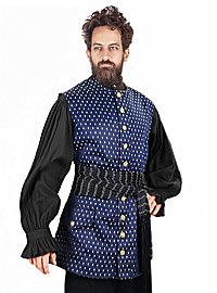 Gilet pirate aspect velours - James Hook, bleu