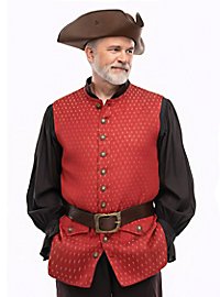 Gilet pirate aspect velours - James Hook, rouge