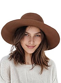 Grand chapeau mou marron