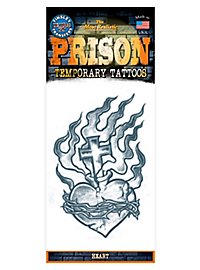 Heart Temporary Prison Tattoo