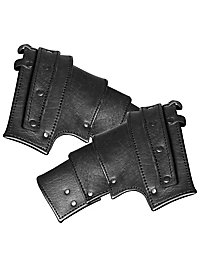 Lederschultern - Kämpfer, schwarz