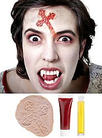 Kruzifix Brandwunde aus Latex