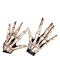 Langvinger Skelethandschoenen Botkleurig Van Latex