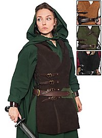 Leather jerkin with buckles - Huntress