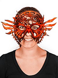 Leather mask - Clockwork red