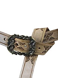 Gürtel - Blumenornament beige