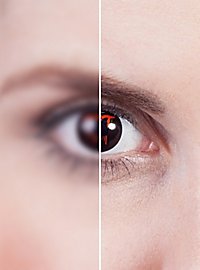 Lente a contatto nera occhio sanguinante con diottrie