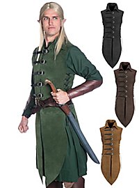 Long gilet sans manche d'elfe de la forêt noir