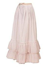 Long Skirt with Net Hem white