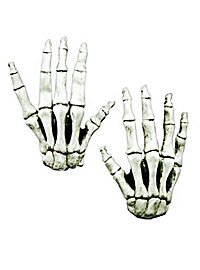 Mains de squelette à longs doigts blanches en latex