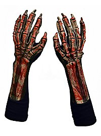 Mains de squelette sanglantes