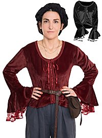 Medieval velvet blouse with trimming - Erina