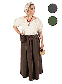 schwarz Mittelalter Bluse LARP Gewandung Bekleidung Kleidung Frau Magd Maid
