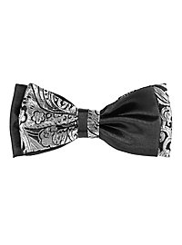 Papillon in broccato nero-argento su un lato