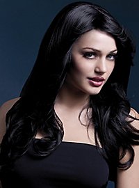 Peluca Beach Waves Negra Con Raya Lateral