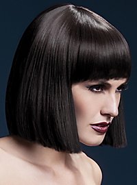 Peluca Corte Recto Castaño Oscuro