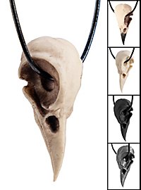 Pendentif crâne de corbeau avec bracelet en cuir