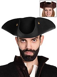 Pirate hat tricorn made of wool felt - Henry