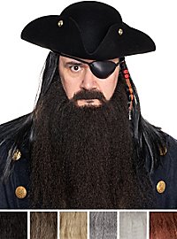 Piratenbart Blackbeard mit Vollbart und Schnurrbart