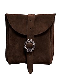 Sacoche de ceinture en daim marron foncé