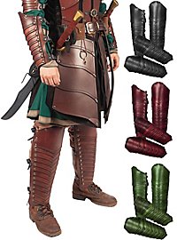 Set di schinieri per braccia e gambe in pelle - Drachenrücken